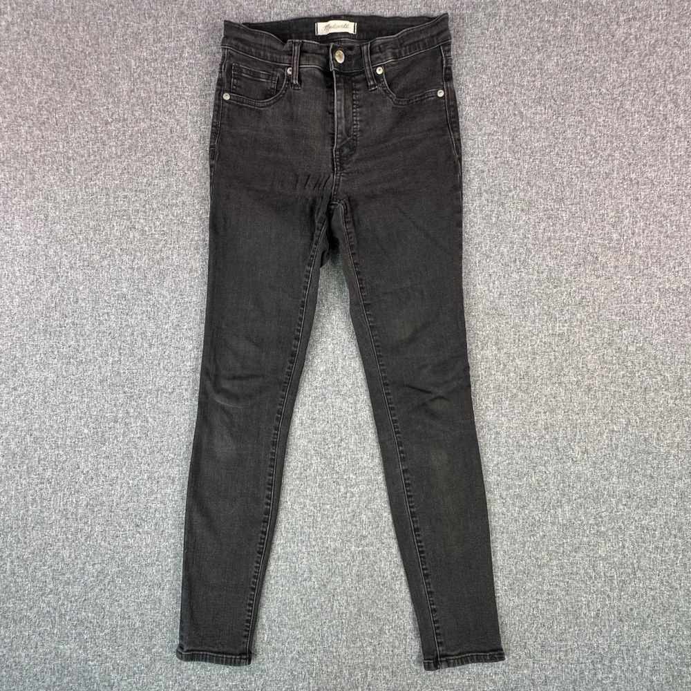 Madewell Jeans Women 26 9" High-Rise Skinny Black Stretch Denim
